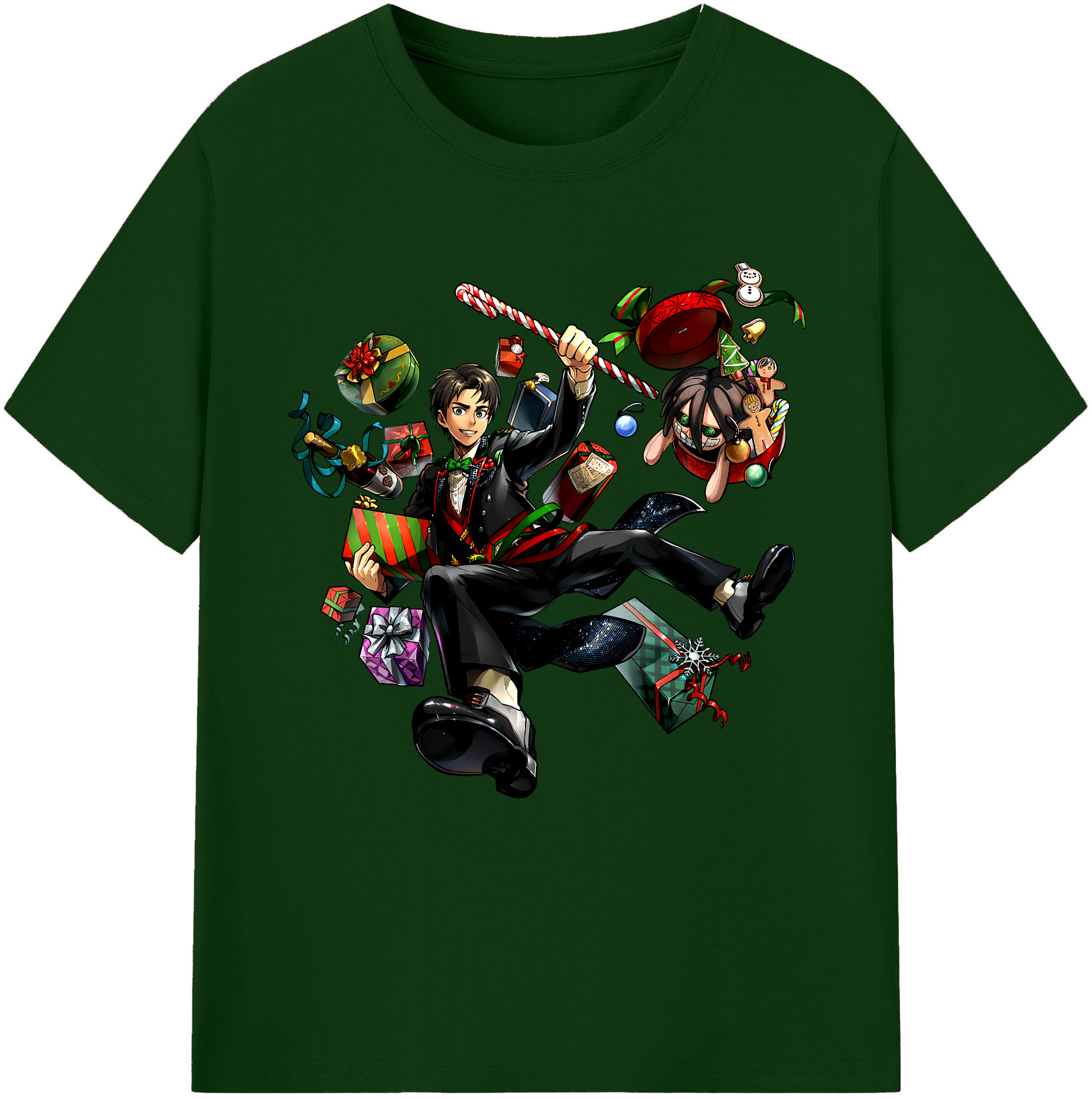 （画像用） 進撃の巨人 エレン･イェーガー Attack on Titan Eren Jäger 綿100％半袖Tシャツ（フロントプリント）